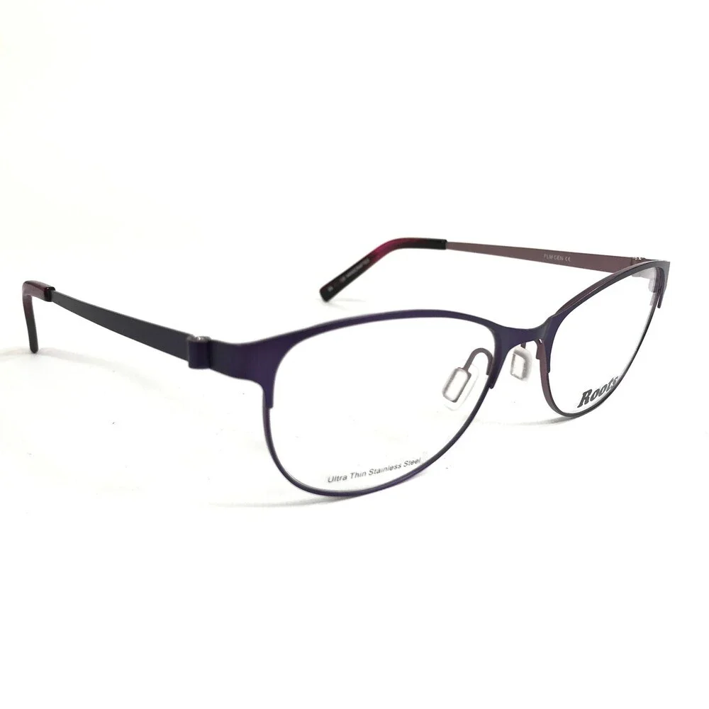 Roots Canada Eyeglasses Frames RT698 PLM CEN Purple Cat Eye Full Rim 52-16-135